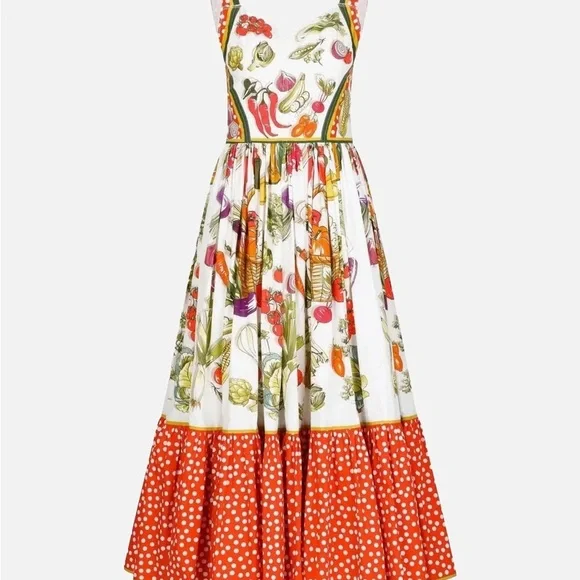 Dolce & Gabbana | Dresses | Dolce Gabbana Red And White Halter Sundress |  Poshmark